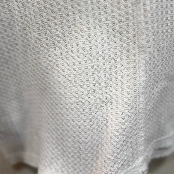 We The Free Free People White/Ivory Waffle Cowl Neck Top Size Small - Picture 5 of 8